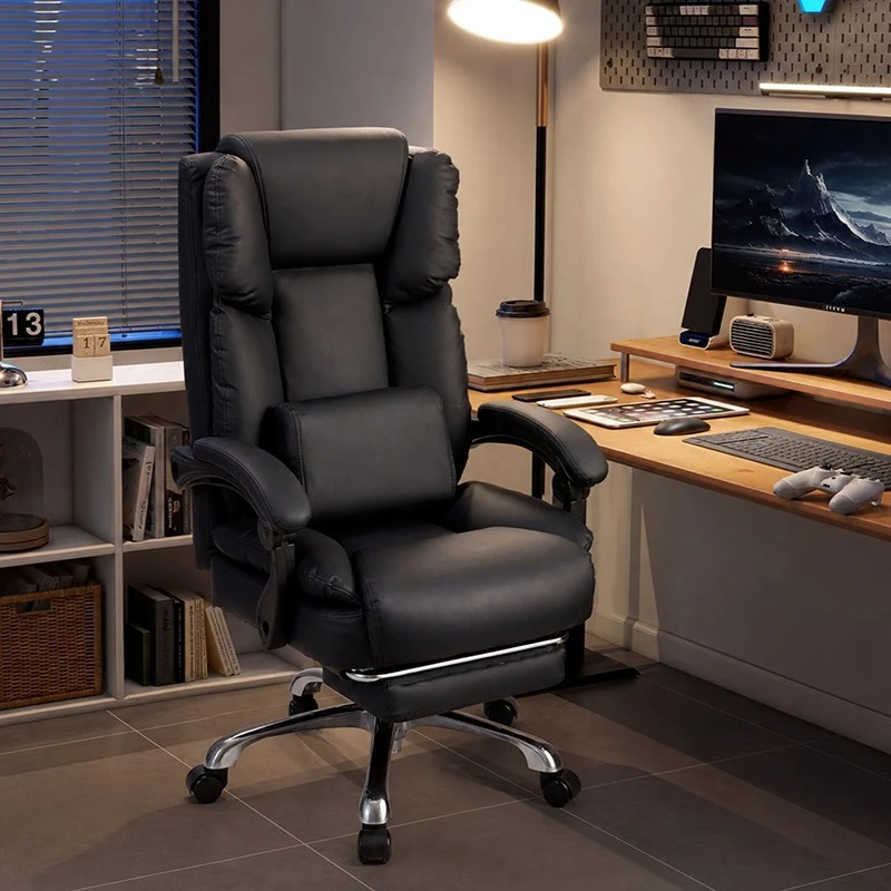 Adjustable Armchair With Leather Upholstery For Office Use suppliers