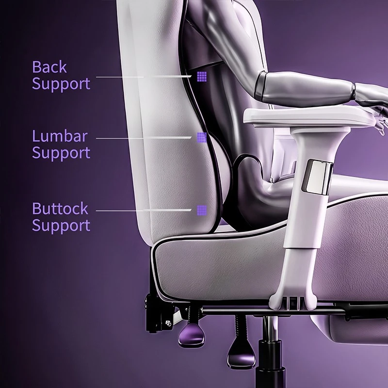 Adjustable-Armrest Leather Gaming Chair factory