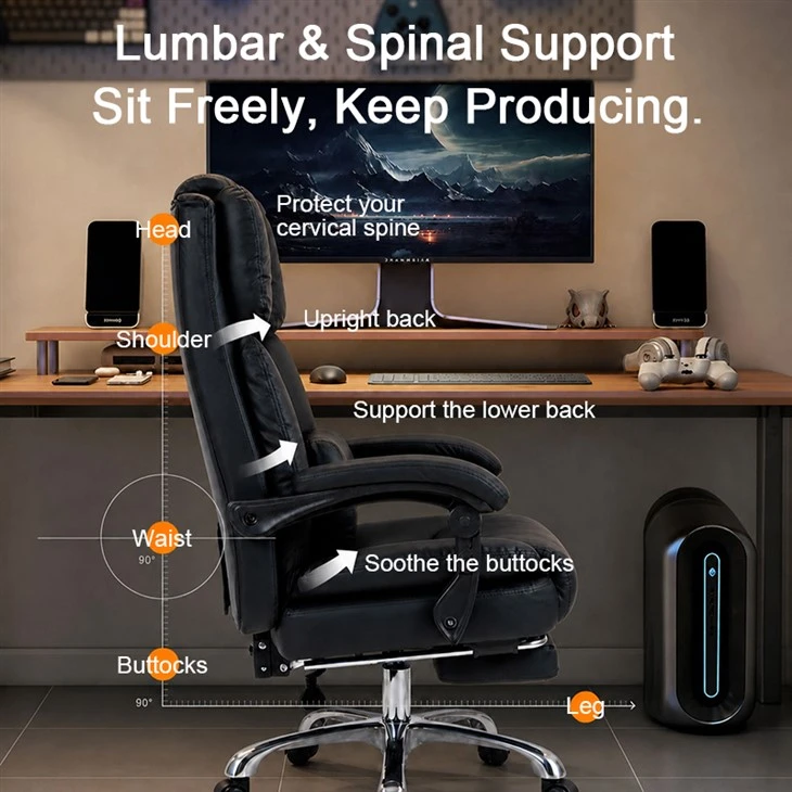 Adjustable Armchair With Leather Upholstery For Office Use price