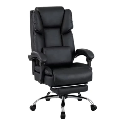 Adjustable Armchair with Leather Upholstery For Office Use