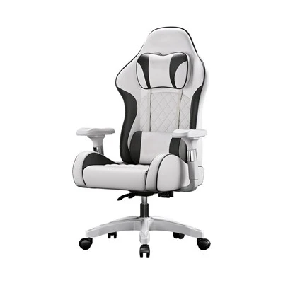 Adjustable-Armrest Leather Gaming Chair