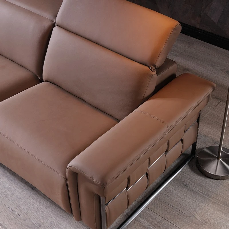 Three-seater Fabric Functional Sofa factory